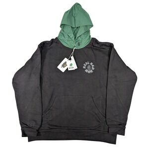 Real Bad Man Hoodie Mens Large 2 Tone Hood Fleece Pullover‎ Organic Cotton Black